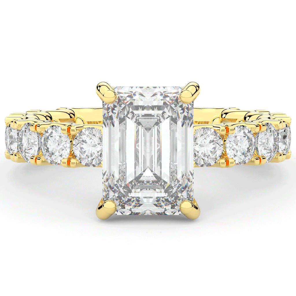 4.35CT.TW EMERALD CUT LAB DIAMOND ENGAGEMENT RING - Nazarelle