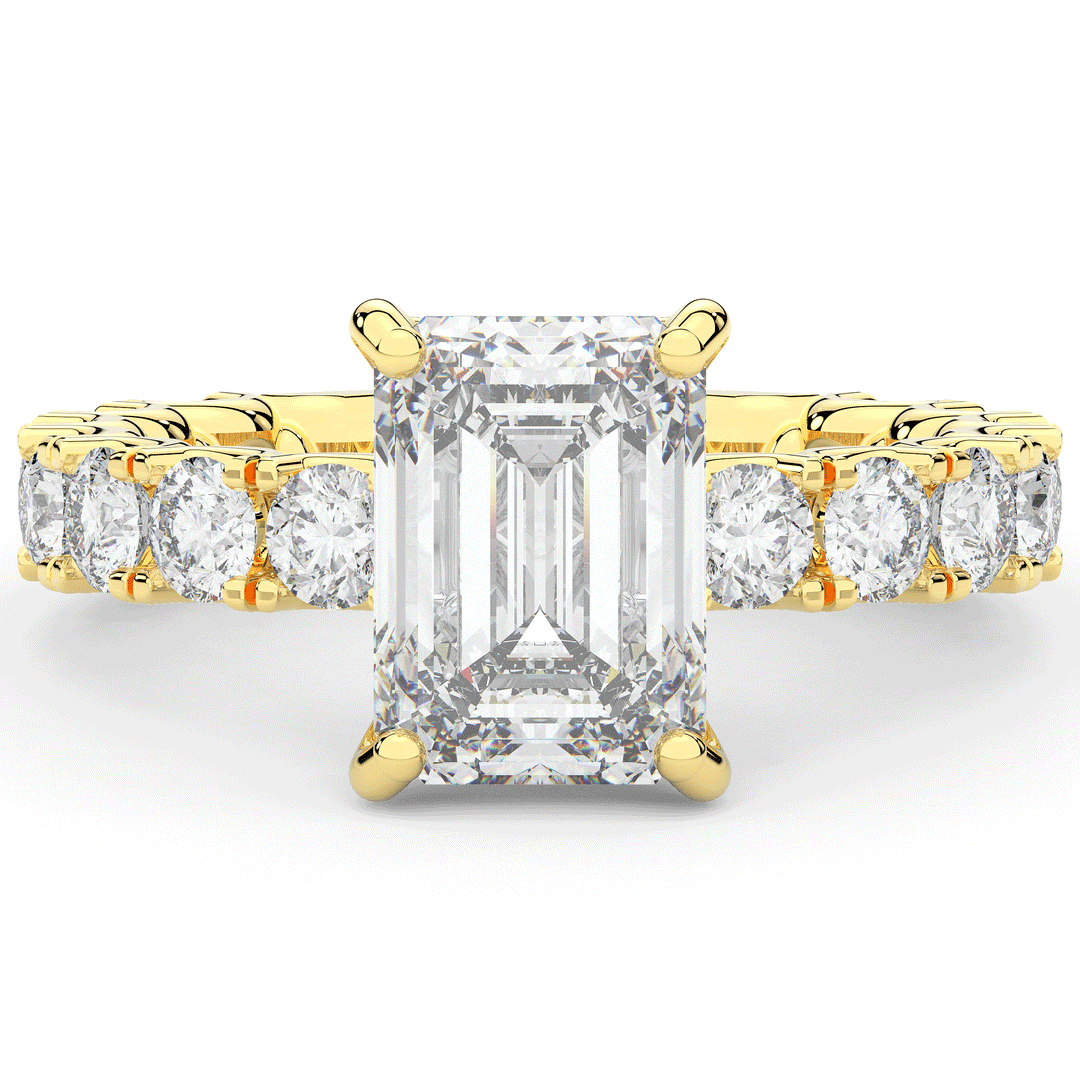 4.35CT.TW EMERALD CUT LAB DIAMOND ENGAGEMENT RING - Nazarelle