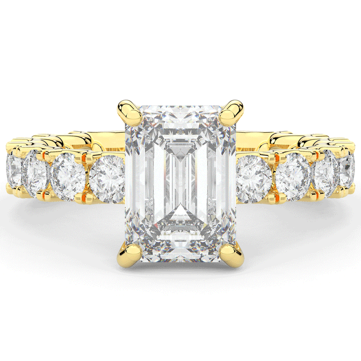 4.35CT.TW EMERALD CUT LAB DIAMOND ENGAGEMENT RING - Nazarelle