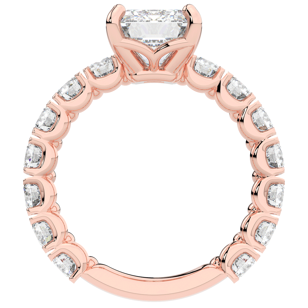 4.35CT.TW EMERALD CUT LAB DIAMOND ENGAGEMENT RING - Nazarelle