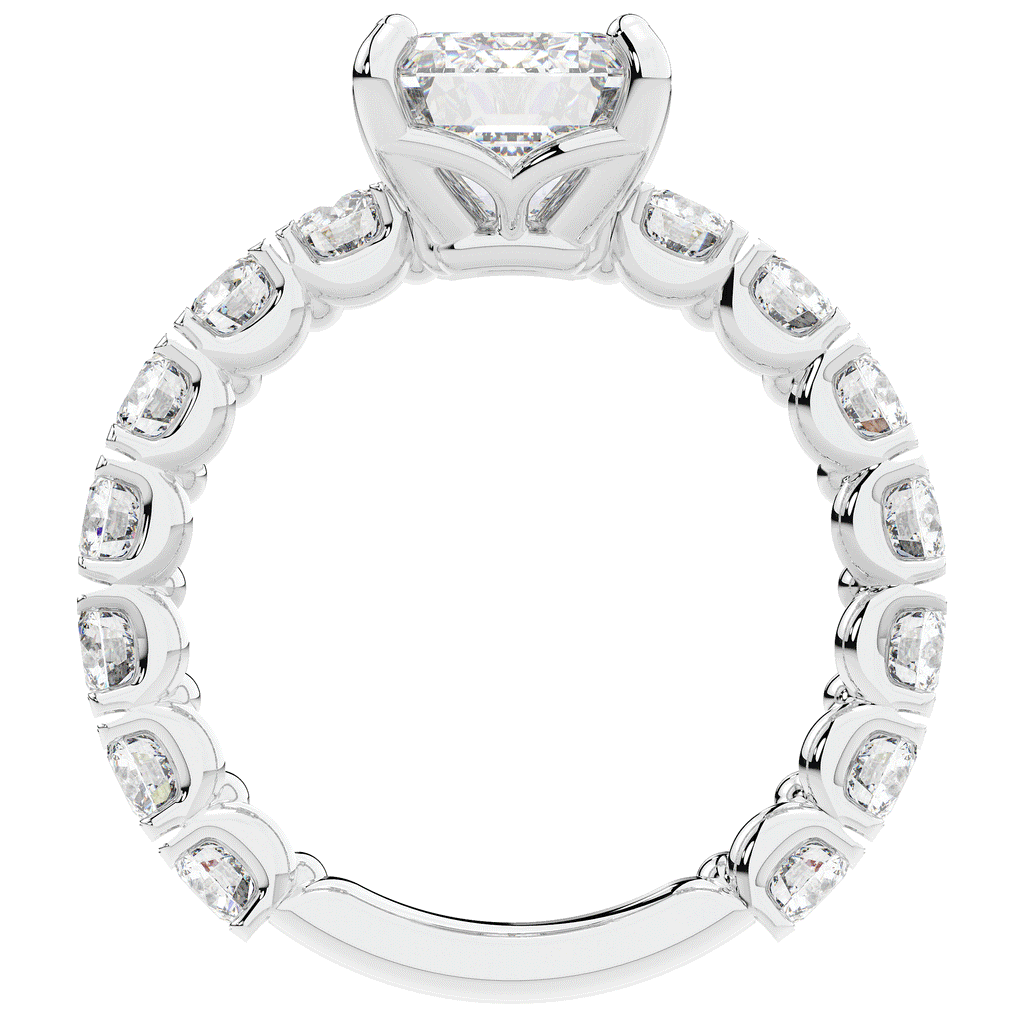 4.35CT.TW EMERALD CUT LAB DIAMOND ENGAGEMENT RING - Nazarelle