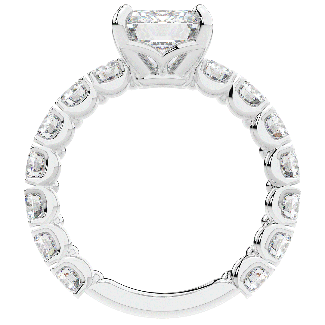 4.35CT.TW EMERALD CUT LAB DIAMOND ENGAGEMENT RING - Nazarelle