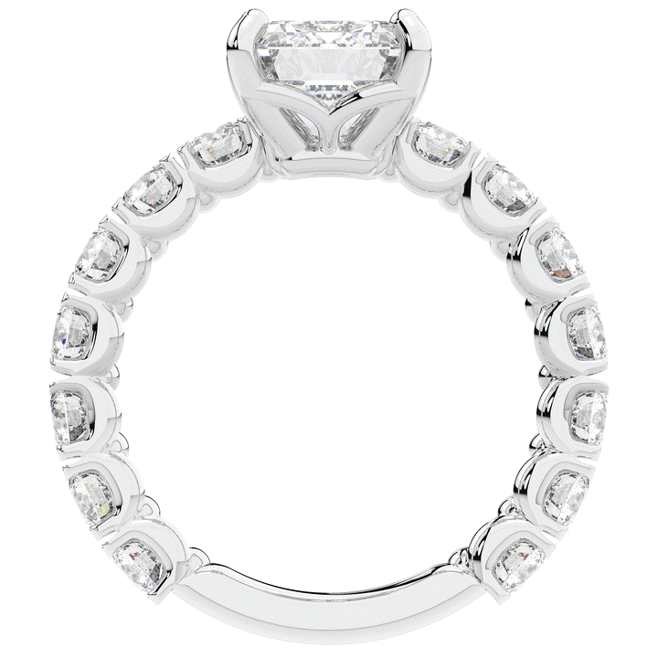 4.35CT.TW EMERALD CUT LAB DIAMOND ENGAGEMENT RING - Nazarelle