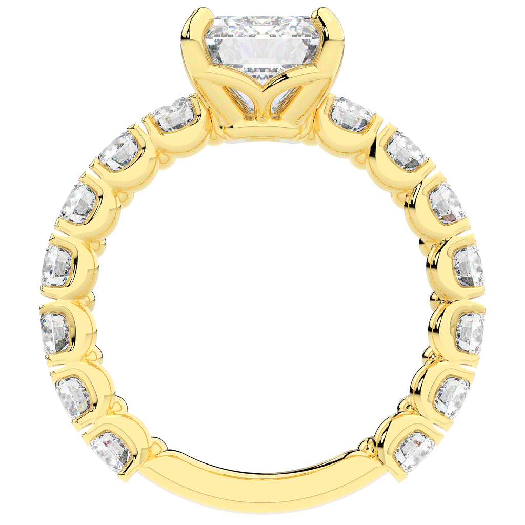 4.35CT.TW EMERALD CUT LAB DIAMOND ENGAGEMENT RING - Nazarelle