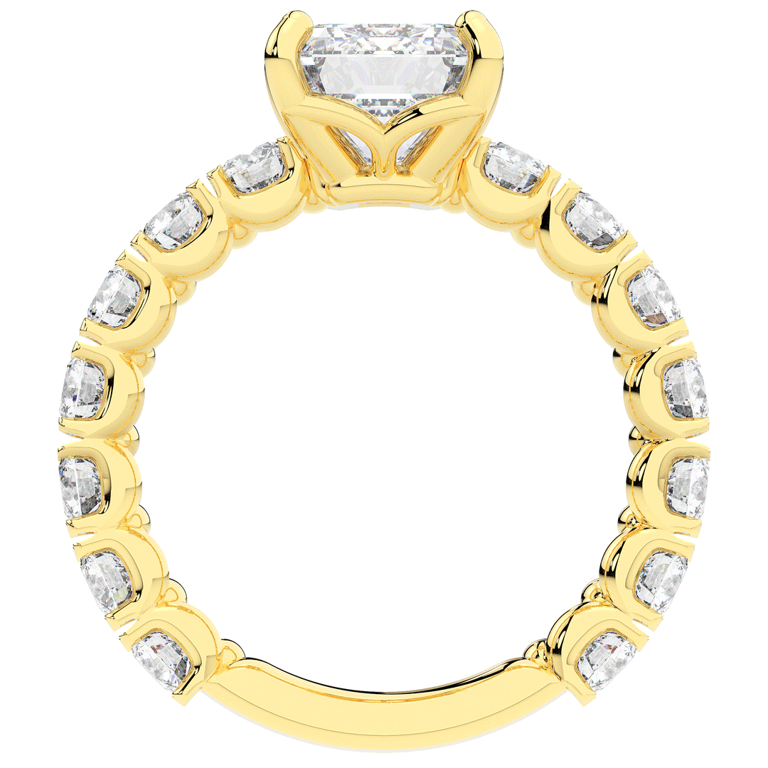 4.35CT.TW EMERALD CUT LAB DIAMOND ENGAGEMENT RING - Nazarelle