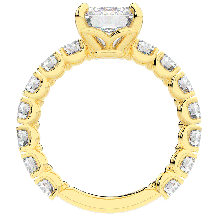 4.35CT.TW EMERALD CUT LAB DIAMOND ENGAGEMENT RING - Nazarelle