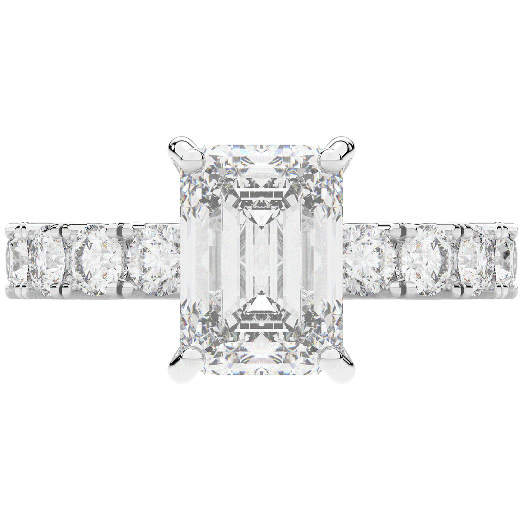 4.35CT.TW EMERALD CUT LAB DIAMOND ENGAGEMENT RING - Nazarelle