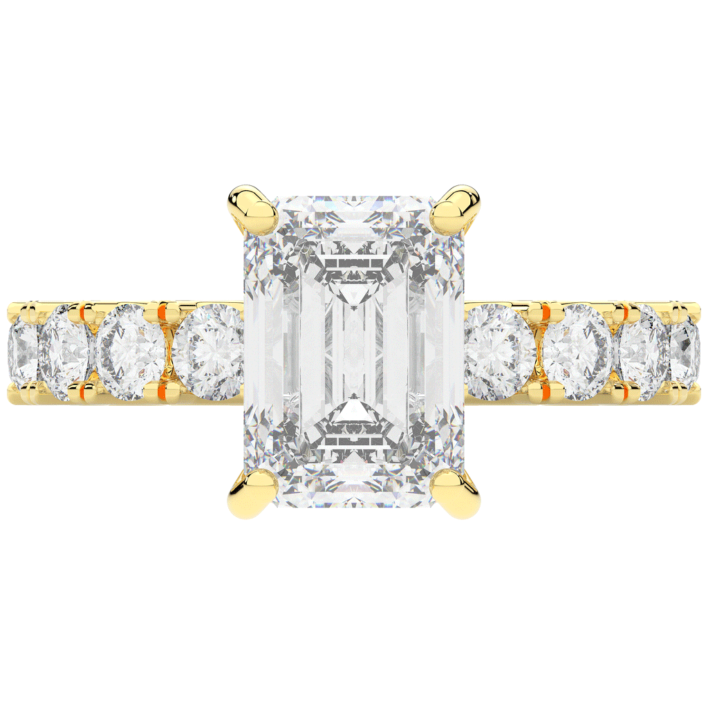4.35CT.TW EMERALD CUT LAB DIAMOND ENGAGEMENT RING - Nazarelle