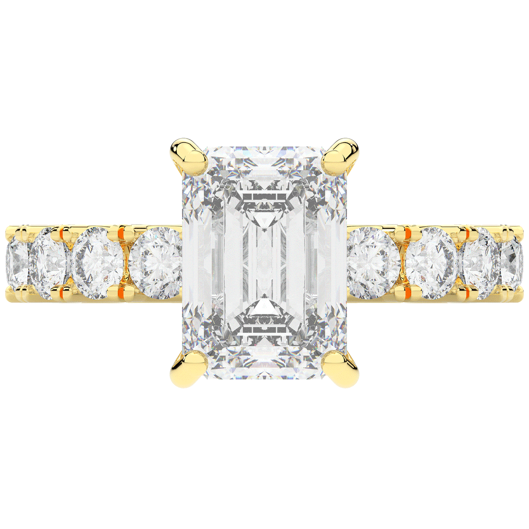 4.35CT.TW EMERALD CUT LAB DIAMOND ENGAGEMENT RING - Nazarelle