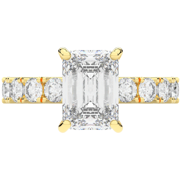 4.35CT.TW EMERALD CUT LAB DIAMOND ENGAGEMENT RING - Nazarelle