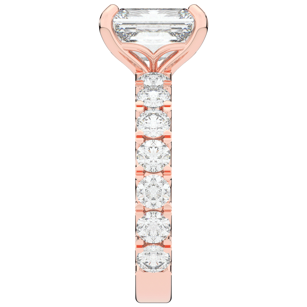 4.35CT.TW EMERALD CUT LAB DIAMOND ENGAGEMENT RING - Nazarelle