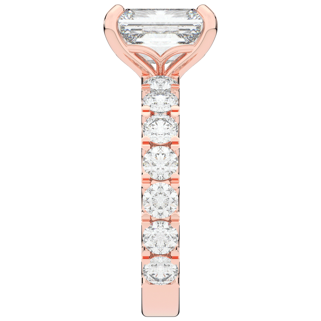 4.35CT.TW EMERALD CUT LAB DIAMOND ENGAGEMENT RING - Nazarelle