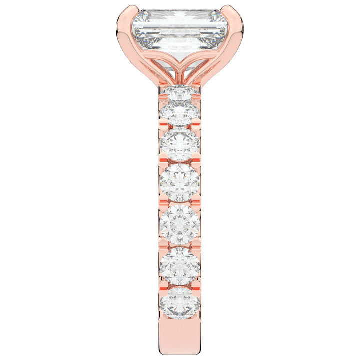 4.35CT.TW EMERALD CUT LAB DIAMOND ENGAGEMENT RING - Nazarelle