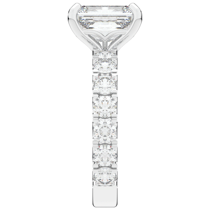 4.35CT.TW EMERALD CUT LAB DIAMOND ENGAGEMENT RING - Nazarelle
