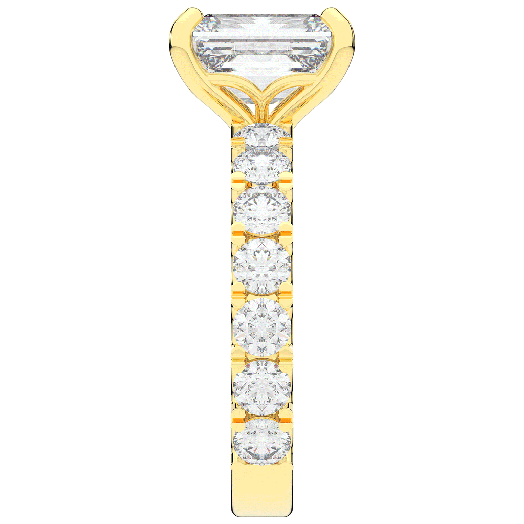 4.35CT.TW EMERALD CUT LAB DIAMOND ENGAGEMENT RING - Nazarelle