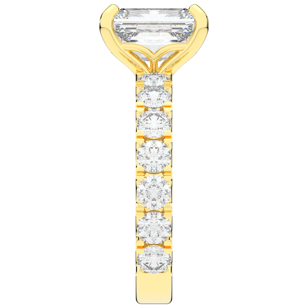 4.35CT.TW EMERALD CUT LAB DIAMOND ENGAGEMENT RING - Nazarelle
