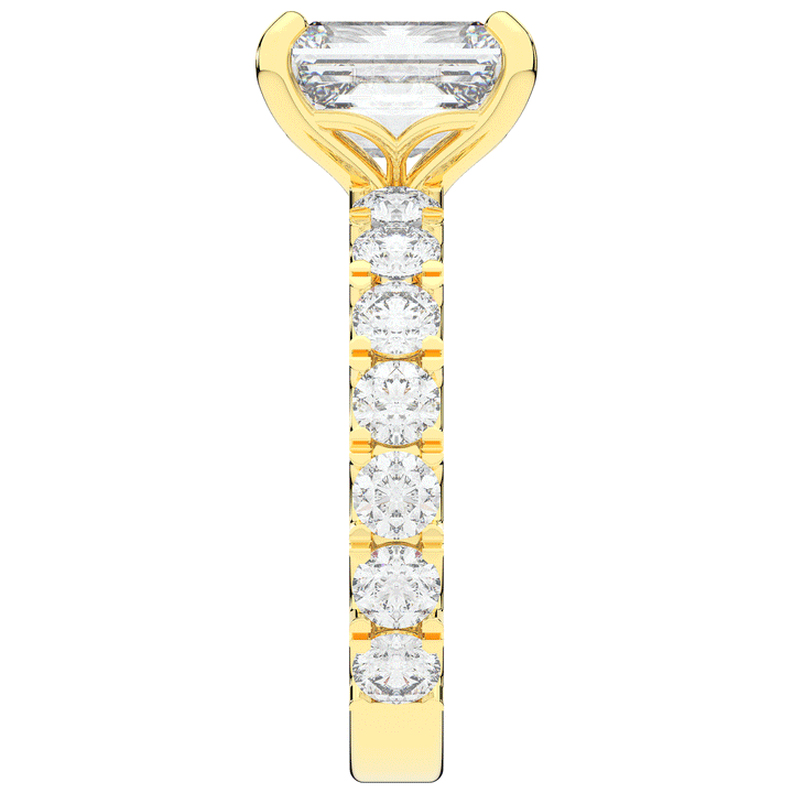 4.35CT.TW EMERALD CUT LAB DIAMOND ENGAGEMENT RING - Nazarelle