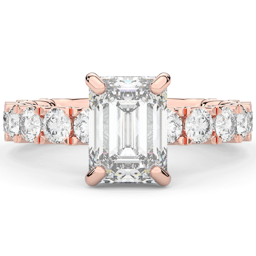 4.35CT.TW EMERALD CUT LAB DIAMOND ENGAGEMENT RING - Nazarelle
