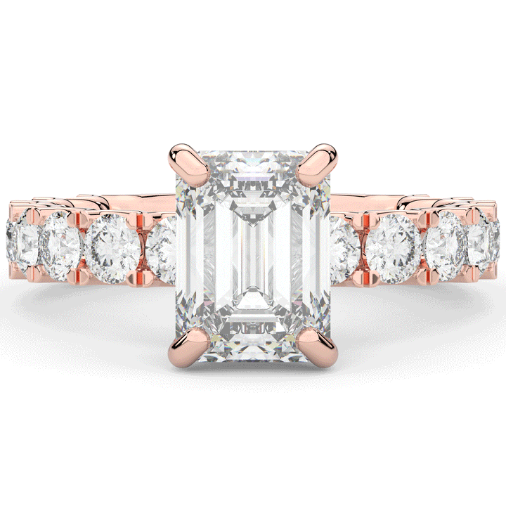 4.35CT.TW EMERALD CUT LAB DIAMOND ENGAGEMENT RING - Nazarelle