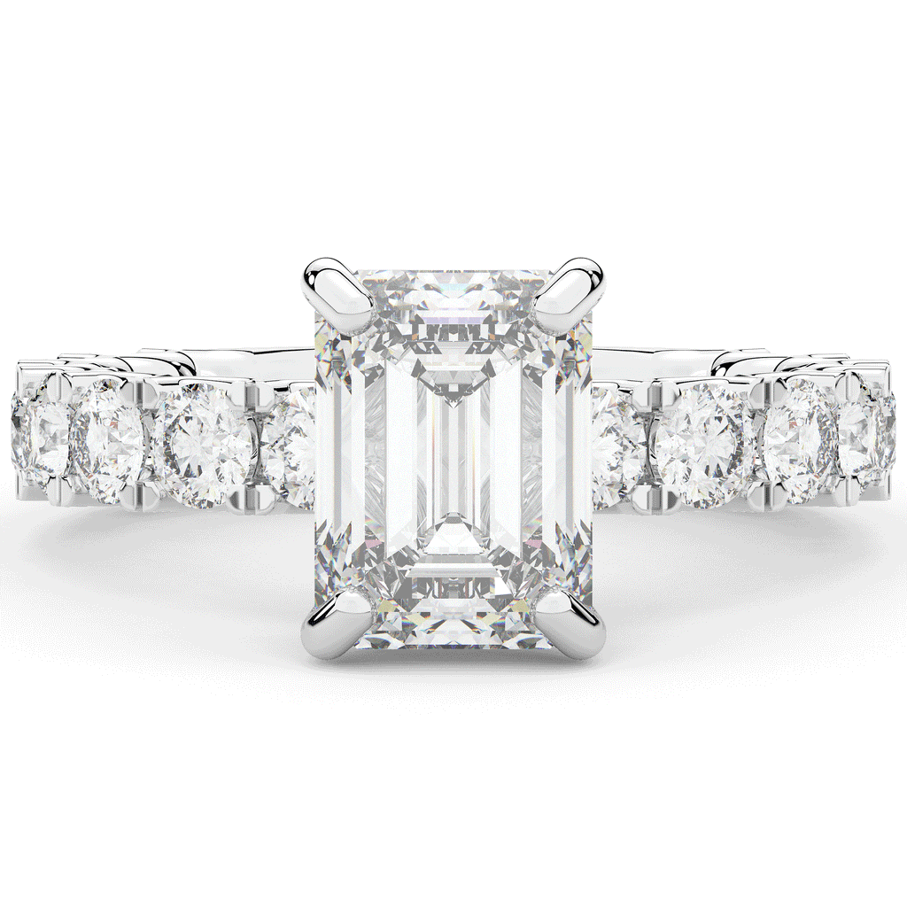 4.35CT.TW EMERALD CUT LAB DIAMOND ENGAGEMENT RING - Nazarelle