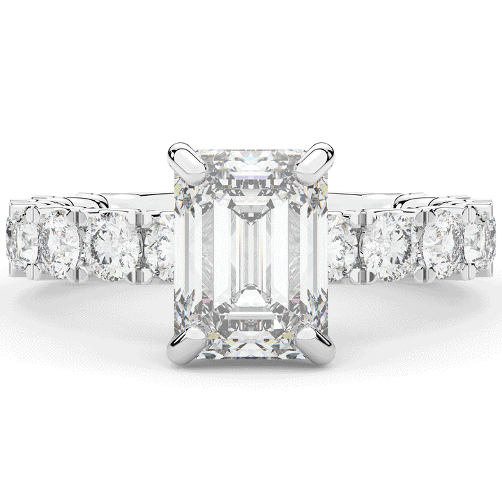 4.35CT.TW EMERALD CUT LAB DIAMOND ENGAGEMENT RING - Nazarelle