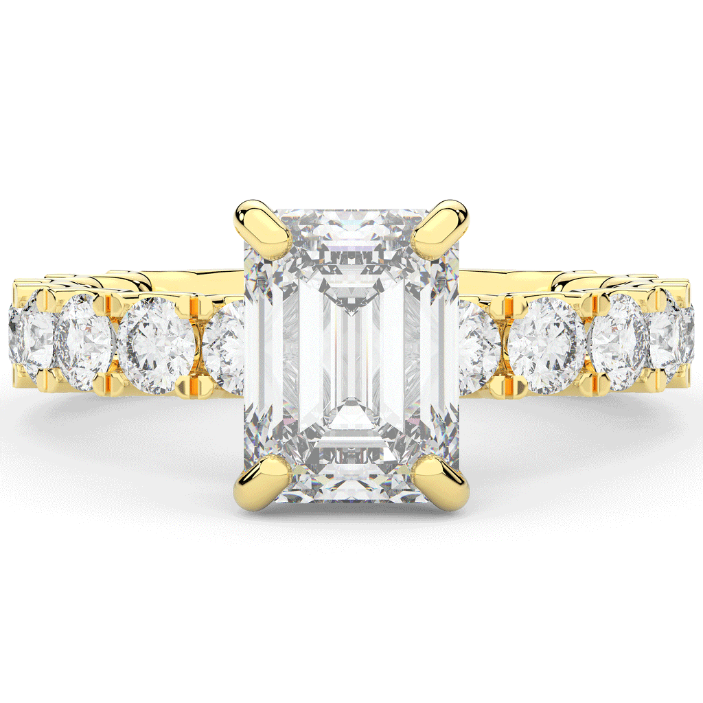 4.35CT.TW EMERALD CUT LAB DIAMOND ENGAGEMENT RING - Nazarelle