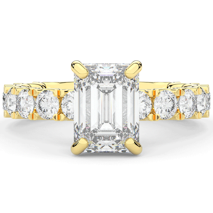 4.35CT.TW EMERALD CUT LAB DIAMOND ENGAGEMENT RING - Nazarelle