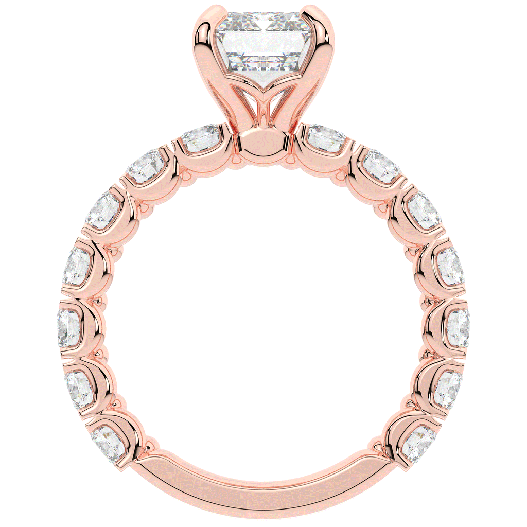 4.35CT.TW EMERALD CUT LAB DIAMOND ENGAGEMENT RING - Nazarelle