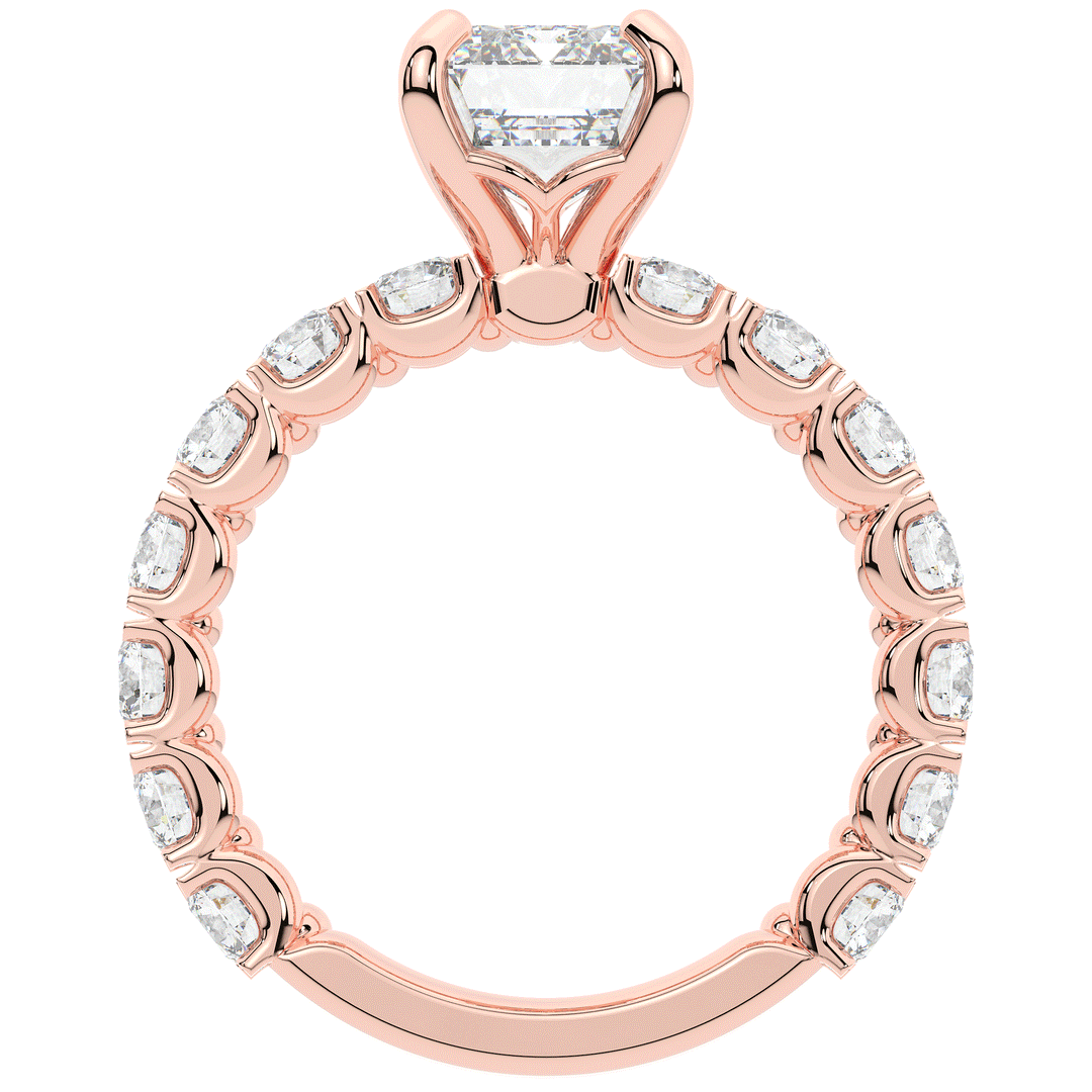 4.35CT.TW EMERALD CUT LAB DIAMOND ENGAGEMENT RING - Nazarelle