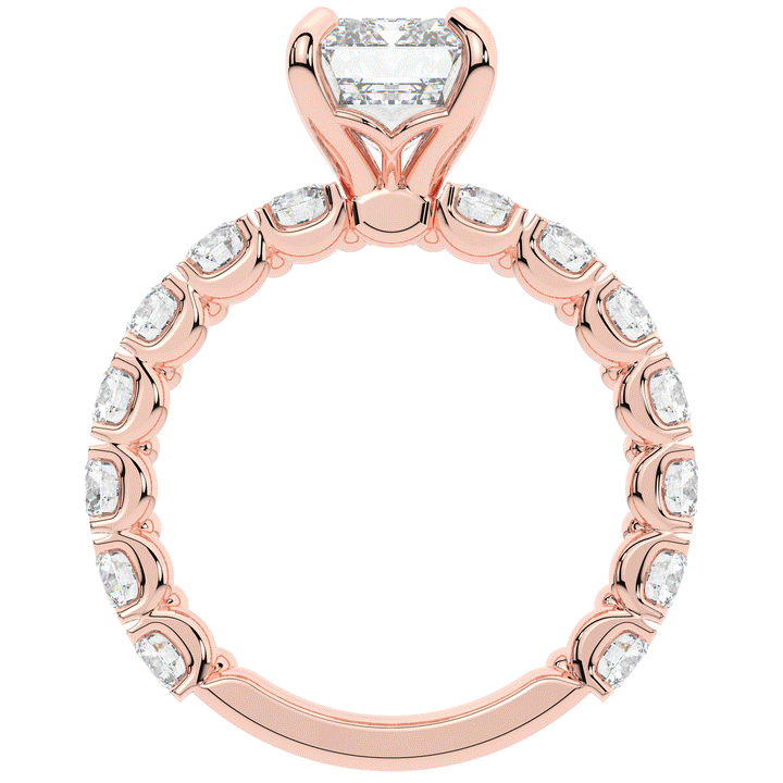 4.35CT.TW EMERALD CUT LAB DIAMOND ENGAGEMENT RING - Nazarelle