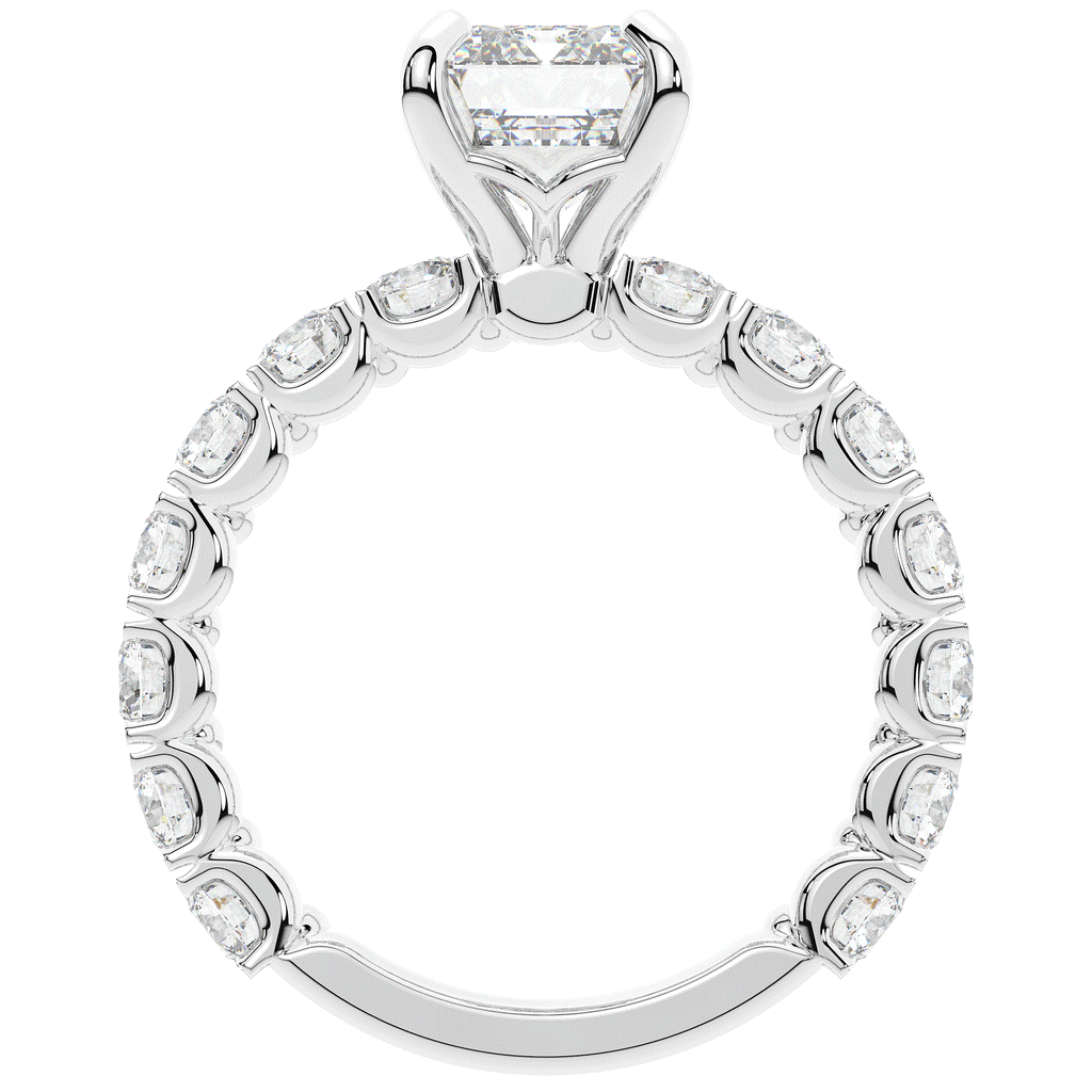 4.35CT.TW EMERALD CUT LAB DIAMOND ENGAGEMENT RING - Nazarelle