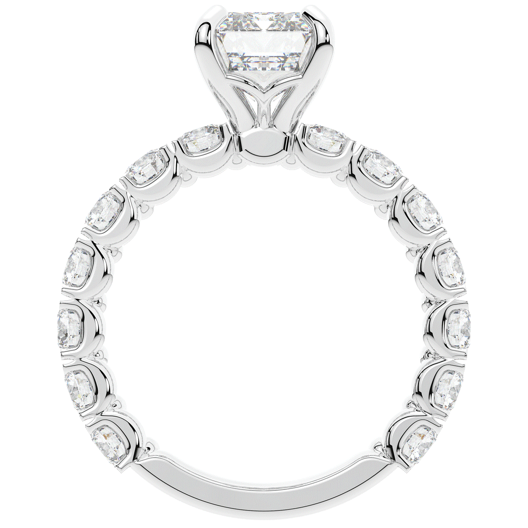 4.35CT.TW EMERALD CUT LAB DIAMOND ENGAGEMENT RING - Nazarelle