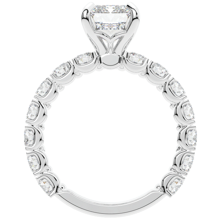 4.35CT.TW EMERALD CUT LAB DIAMOND ENGAGEMENT RING - Nazarelle