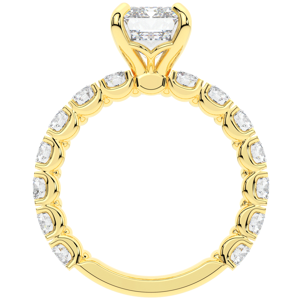 4.35CT.TW EMERALD CUT LAB DIAMOND ENGAGEMENT RING - Nazarelle