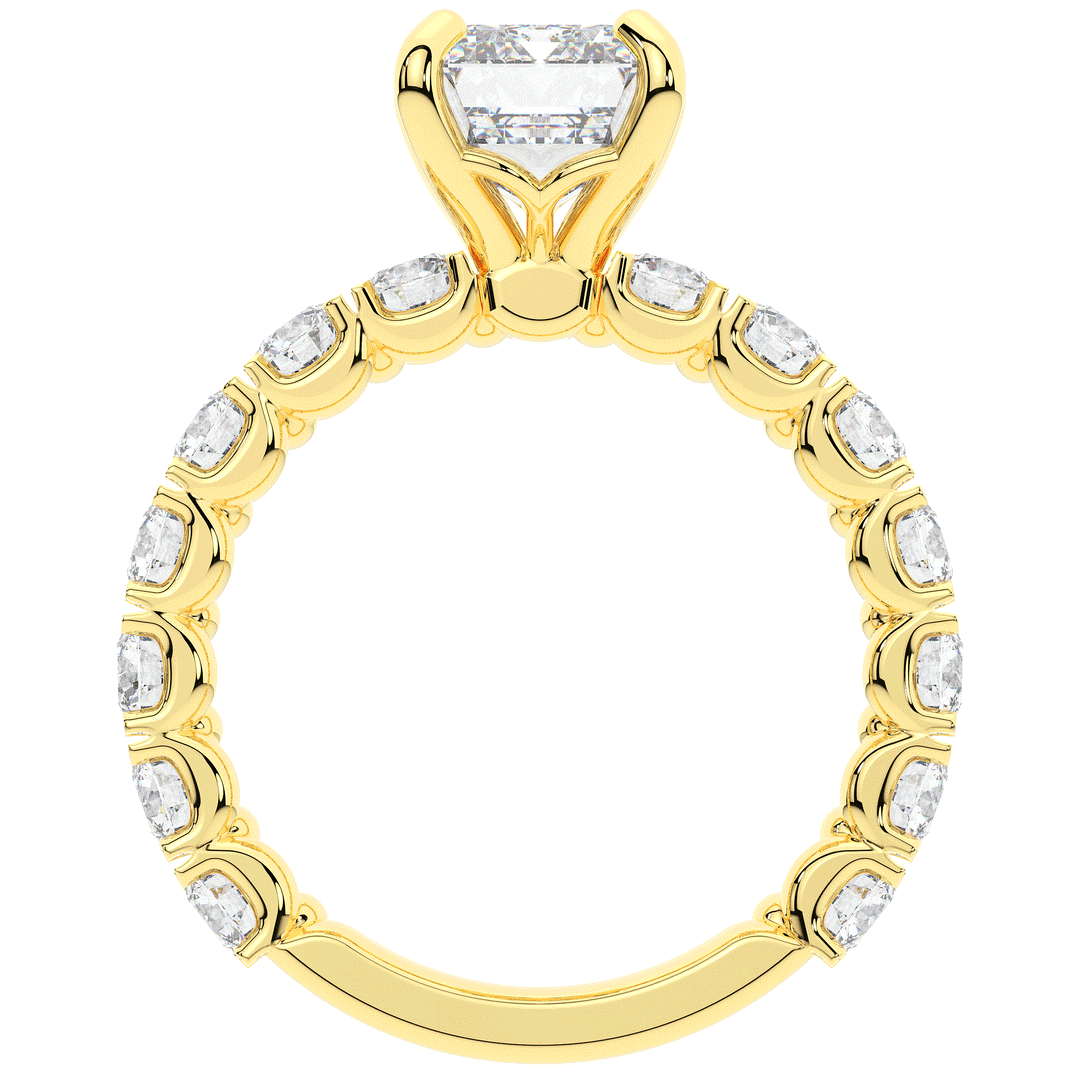 4.35CT.TW EMERALD CUT LAB DIAMOND ENGAGEMENT RING - Nazarelle