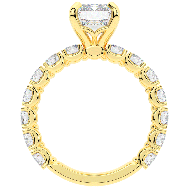 4.35CT.TW EMERALD CUT LAB DIAMOND ENGAGEMENT RING - Nazarelle