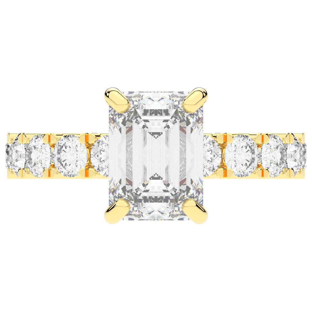 4.35CT.TW EMERALD CUT LAB DIAMOND ENGAGEMENT RING - Nazarelle