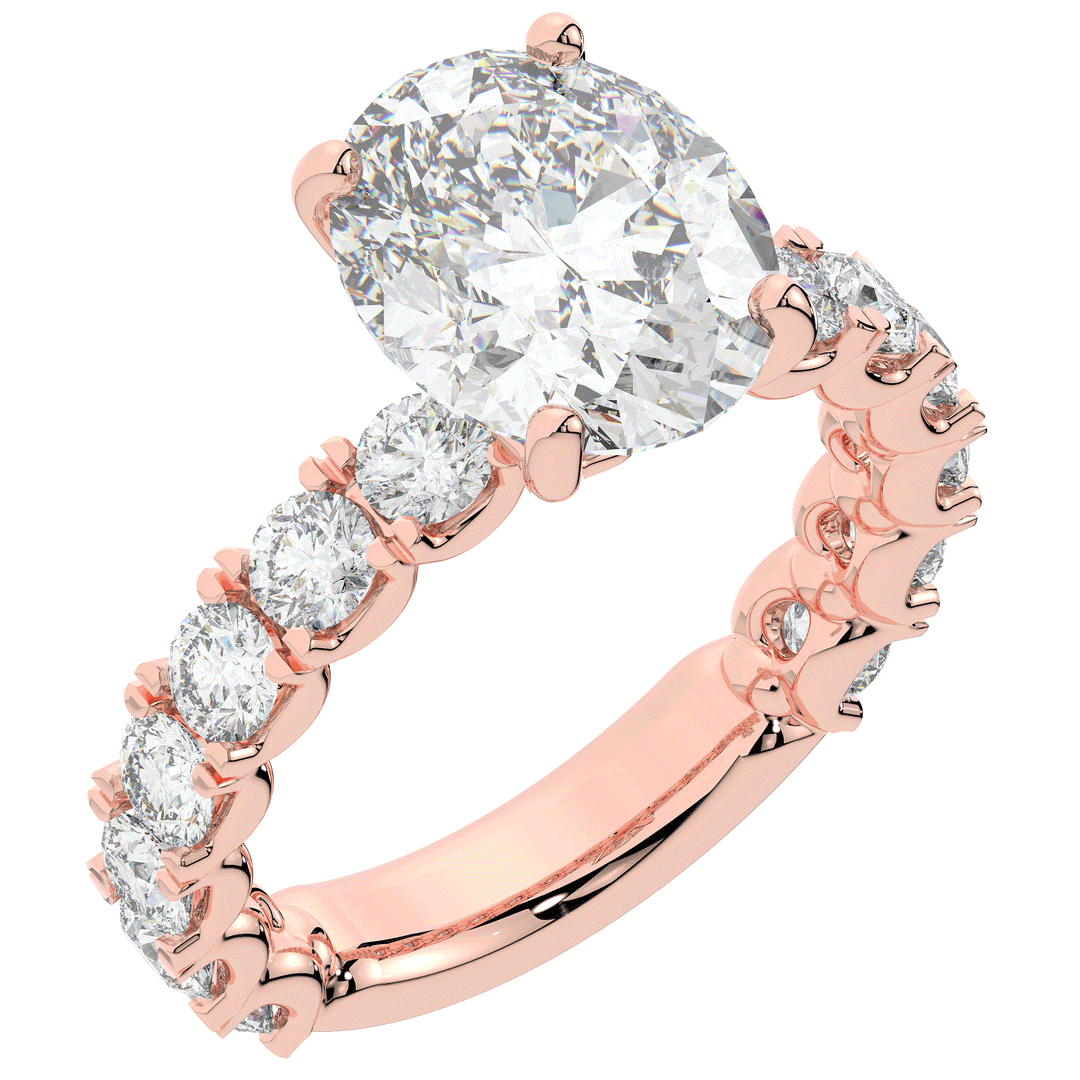 4.35CT.TW OVAL LAB DIAMOND ENGAGEMENT RING - Nazarelle