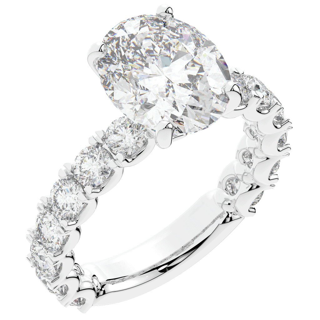 4.35CT.TW OVAL LAB DIAMOND ENGAGEMENT RING - Nazarelle