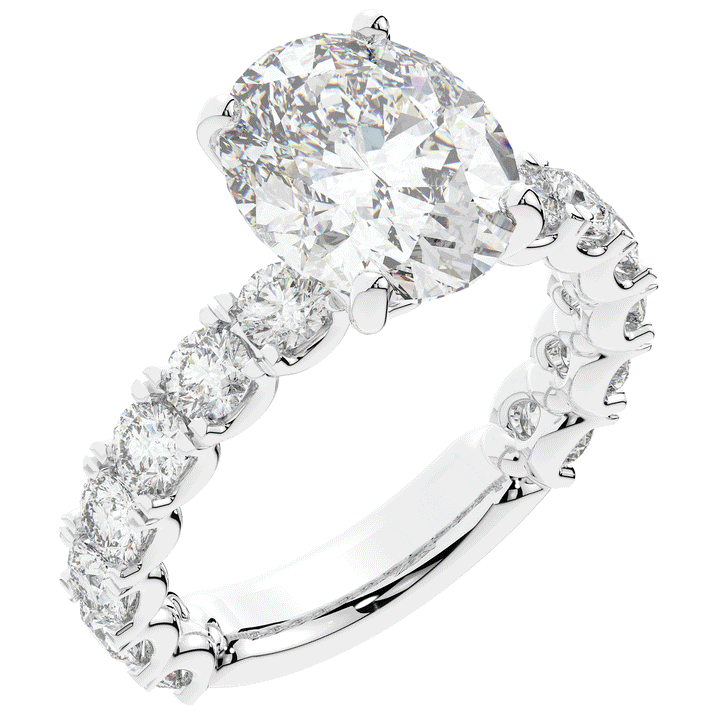 4.35CT.TW OVAL LAB DIAMOND ENGAGEMENT RING - Nazarelle