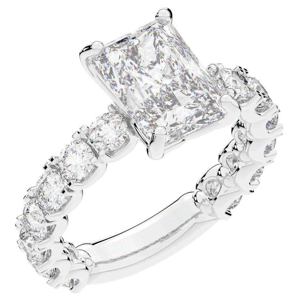 4.35CT.TW RADIANT LAB DIAMOND ENGAGEMENT RING - Nazarelle