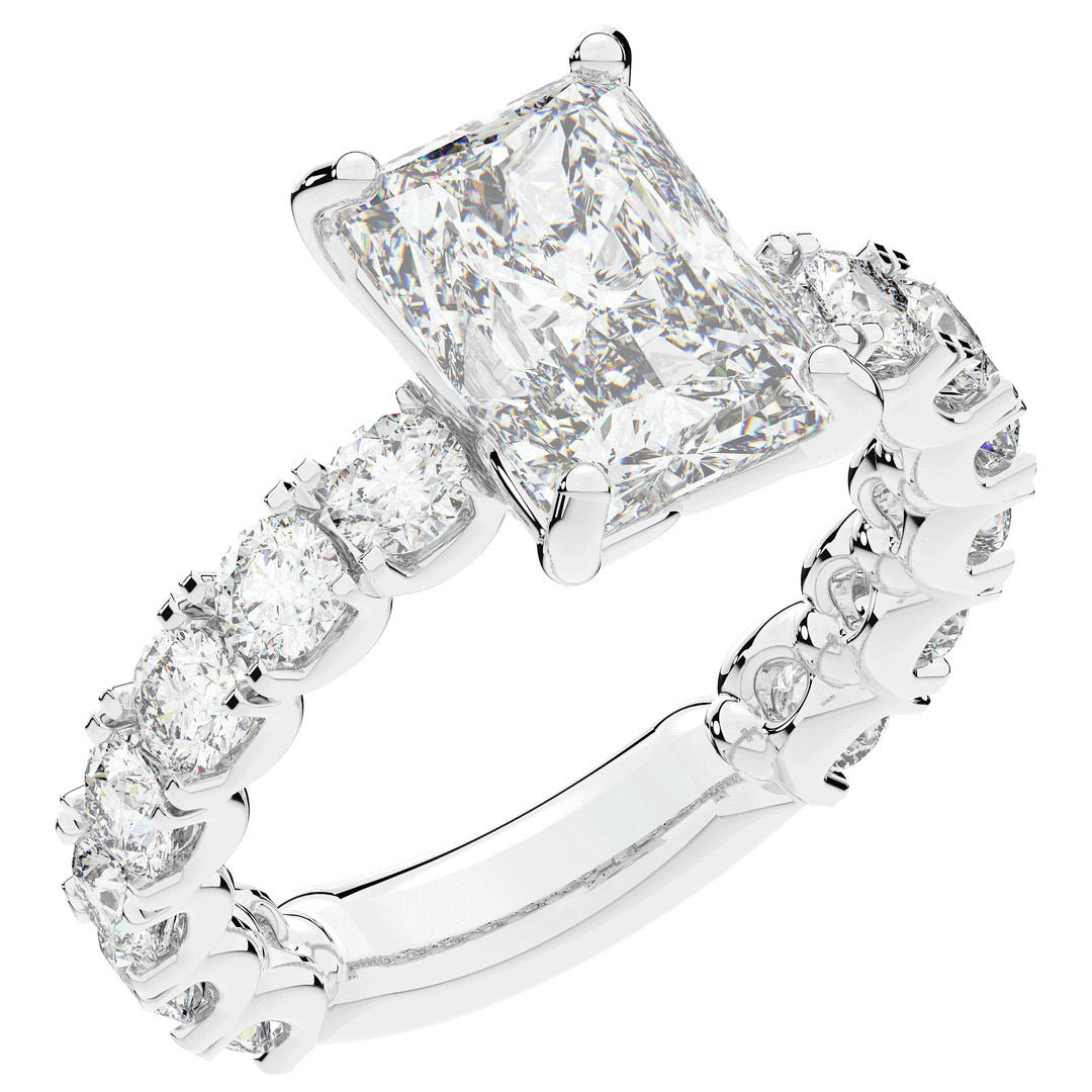 4.35CT.TW RADIANT LAB DIAMOND ENGAGEMENT RING - Nazarelle