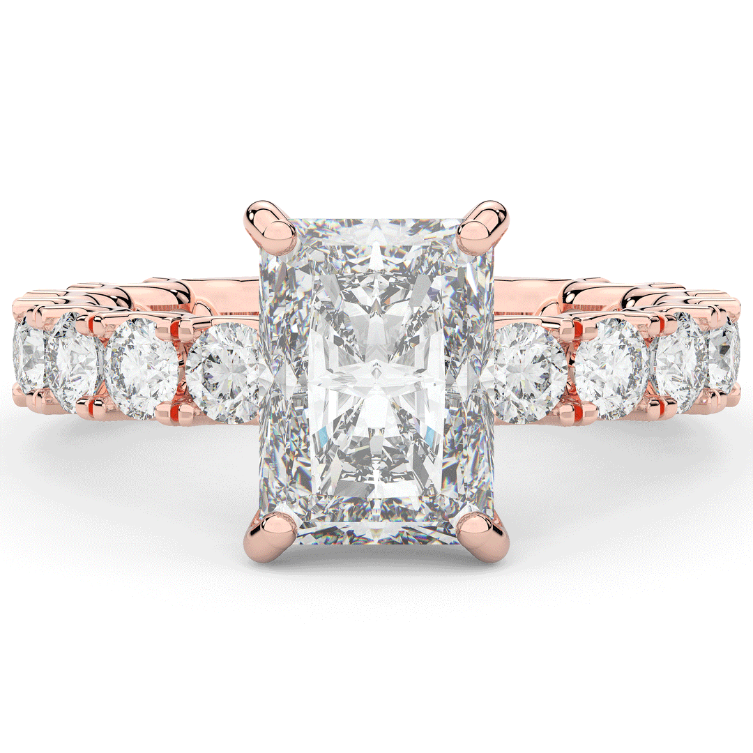4.35CT.TW RADIANT LAB DIAMOND ENGAGEMENT RING - Nazarelle