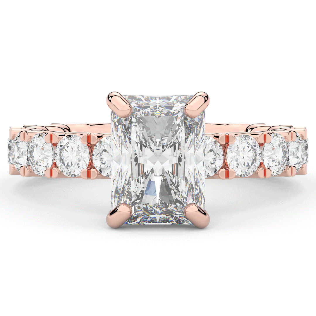 4.35CT.TW RADIANT LAB DIAMOND ENGAGEMENT RING - Nazarelle