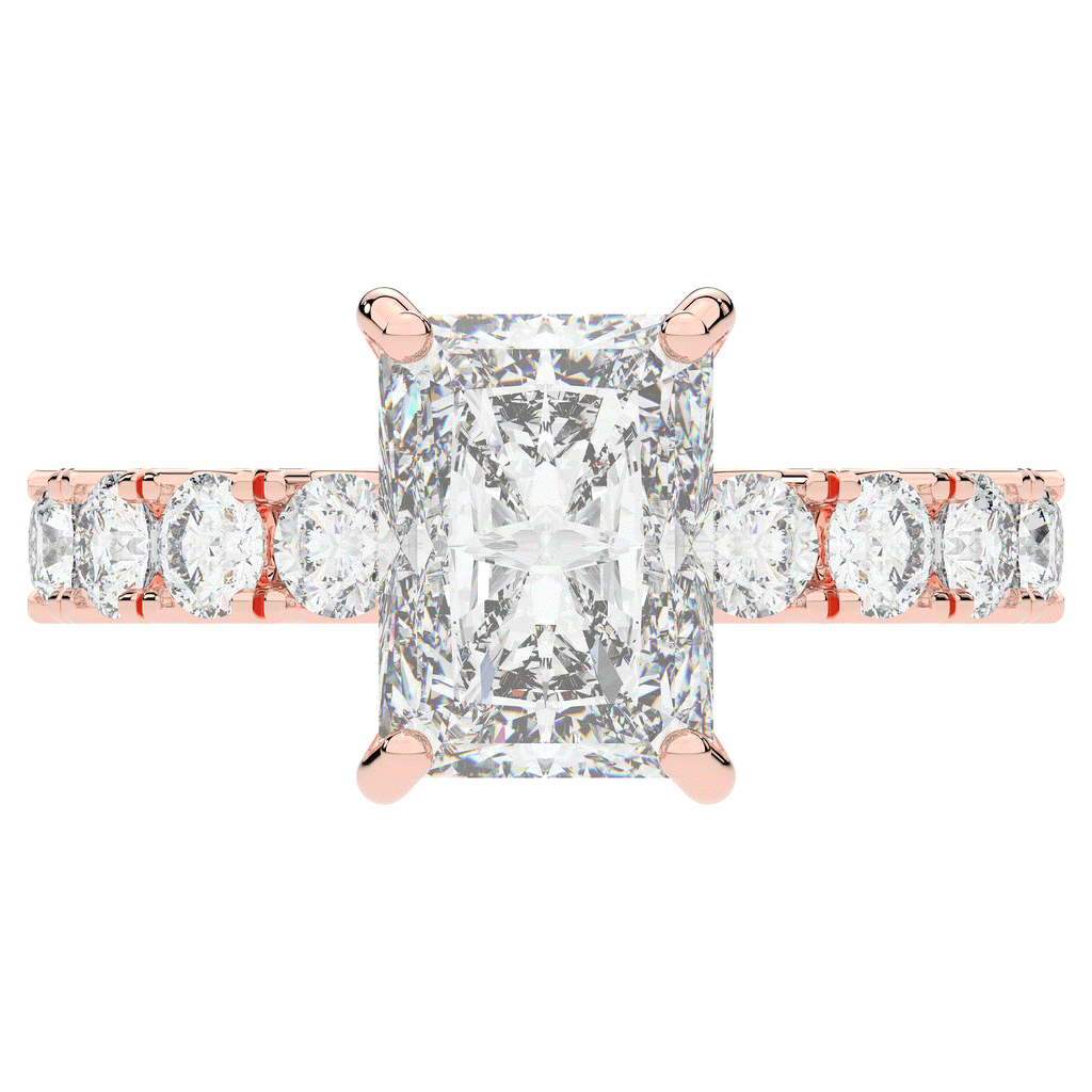 4.35CT.TW RADIANT LAB DIAMOND ENGAGEMENT RING - Nazarelle