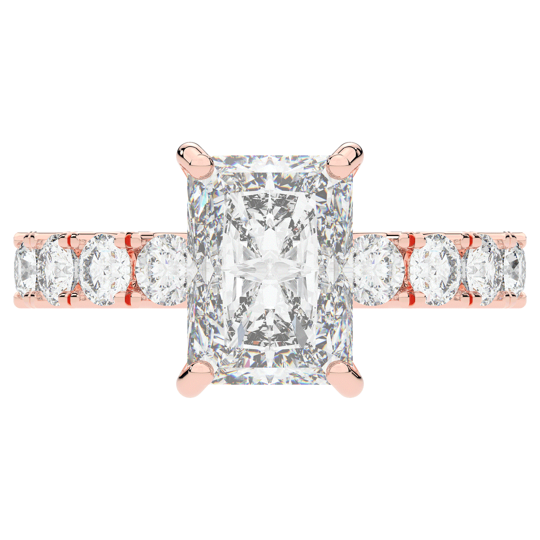 4.35CT.TW RADIANT LAB DIAMOND ENGAGEMENT RING - Nazarelle