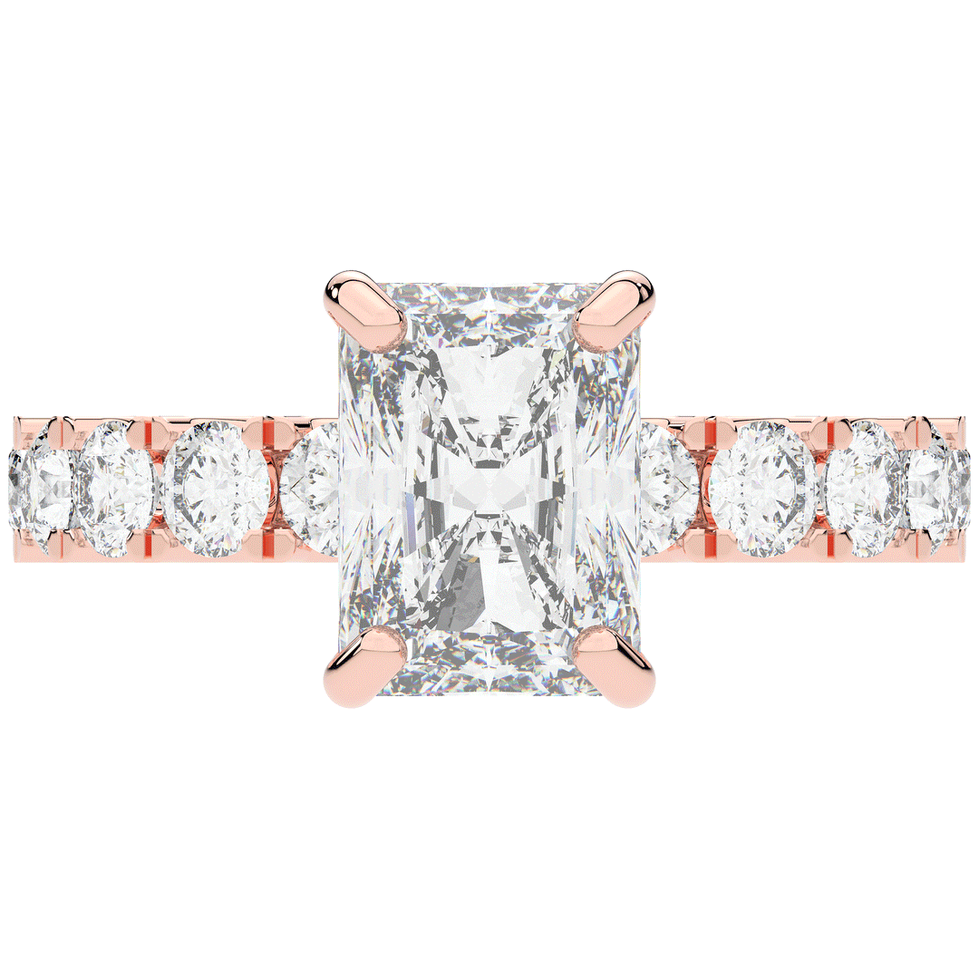 4.35CT.TW RADIANT LAB DIAMOND ENGAGEMENT RING - Nazarelle