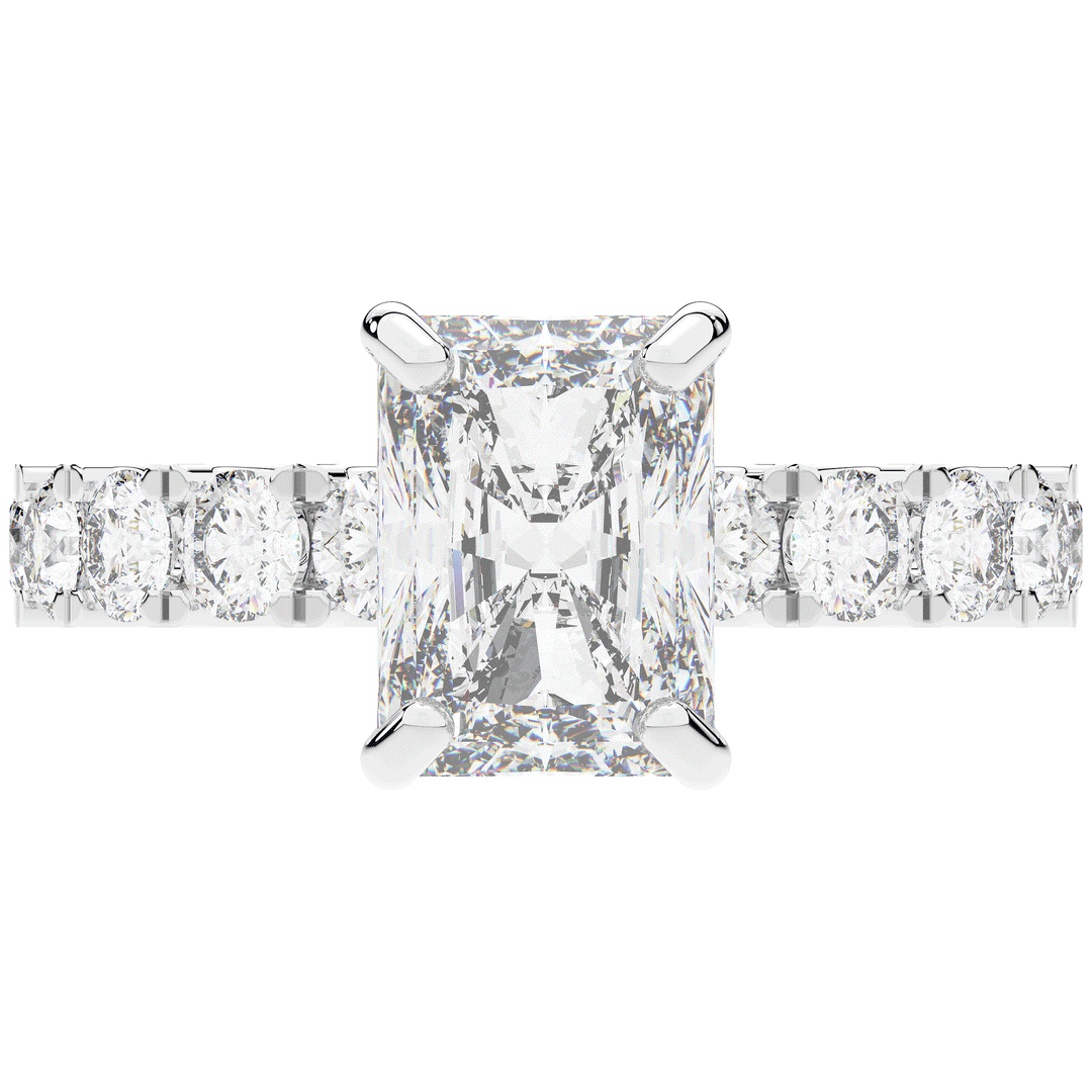 4.35CT.TW RADIANT LAB DIAMOND ENGAGEMENT RING - Nazarelle