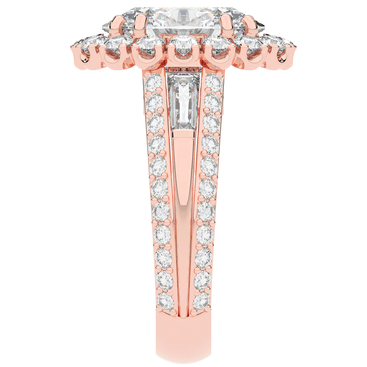 5.75CT.TW OVAL LAB DIAMOND HALO ENGAGEMENT RING - Nazarelle