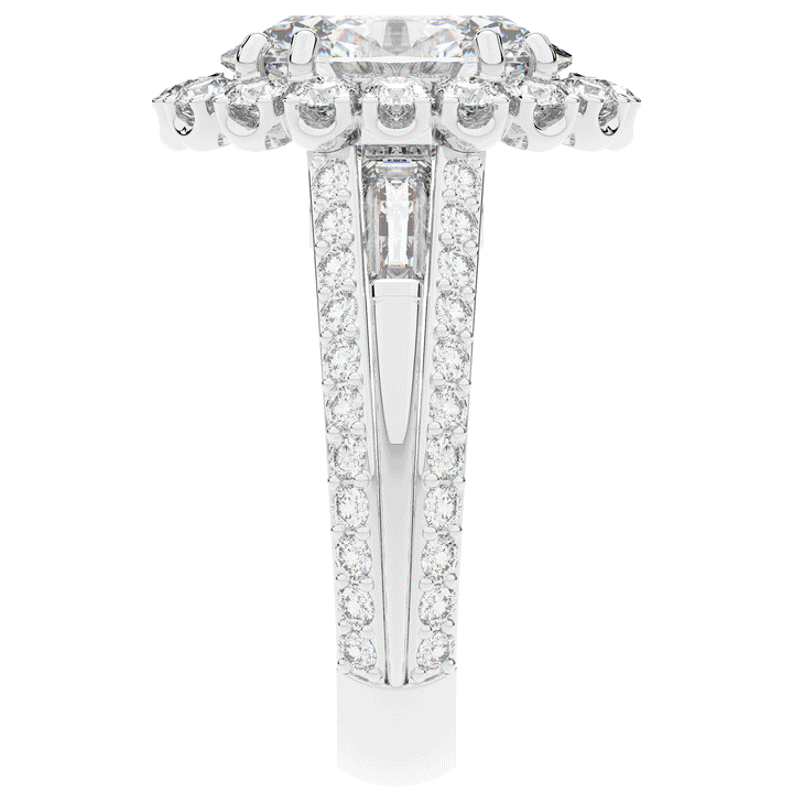 5.75CT.TW OVAL LAB DIAMOND HALO ENGAGEMENT RING - Nazarelle